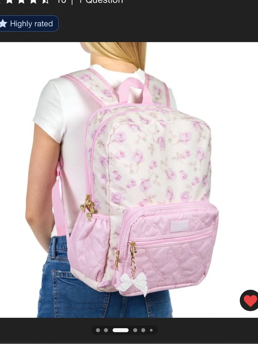 LoveShackFancy x Target - Yoobi Ribbon Rosa Backpack Sterling dusk